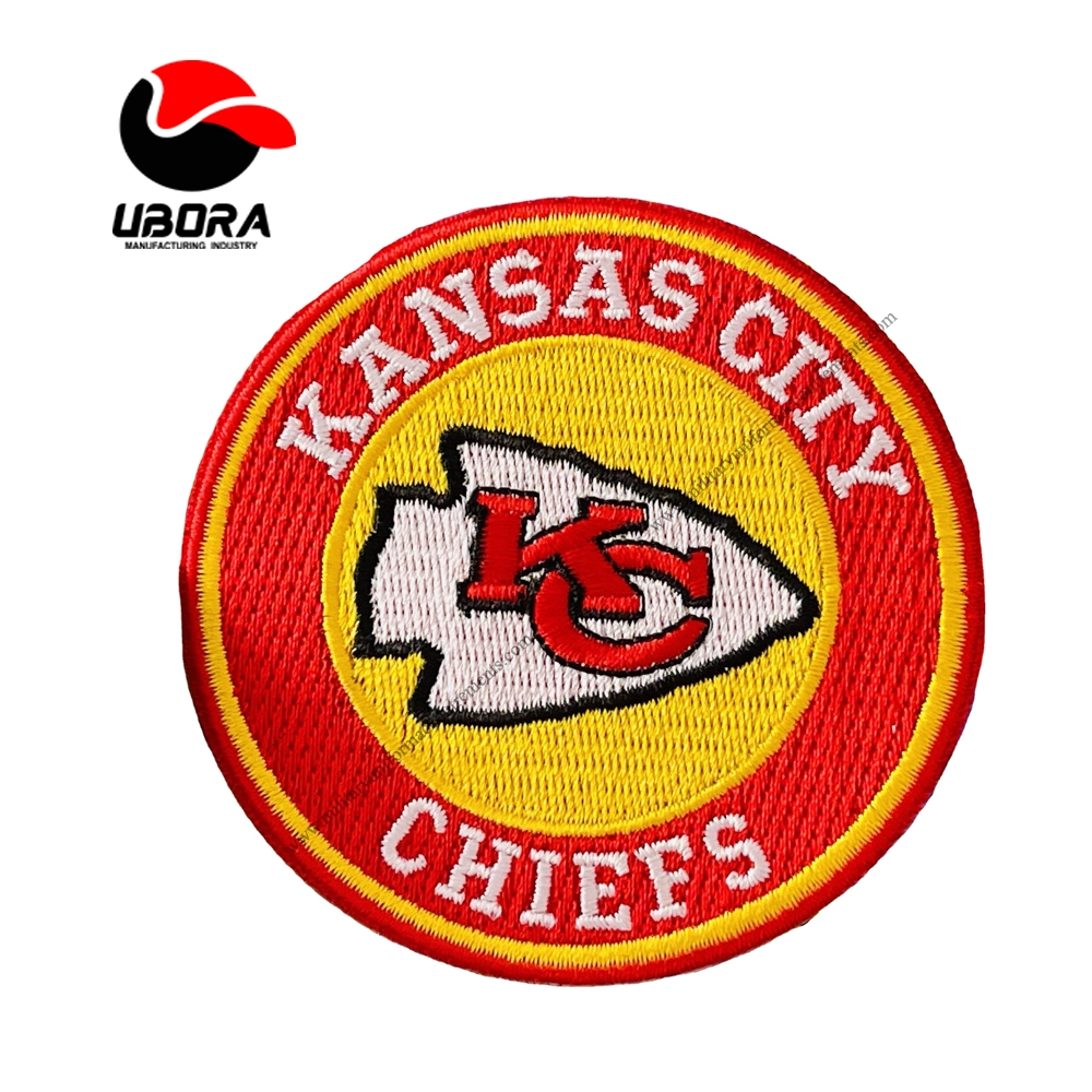Machinery Embroidery Badge Custom 3d Embroidered Logo For Nfl Team Embroidered Sports Patches Kansas